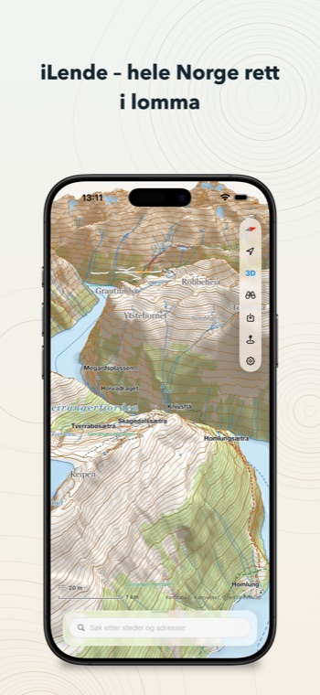 iLende — 3D-terreng — fjellene slik de faktisk er